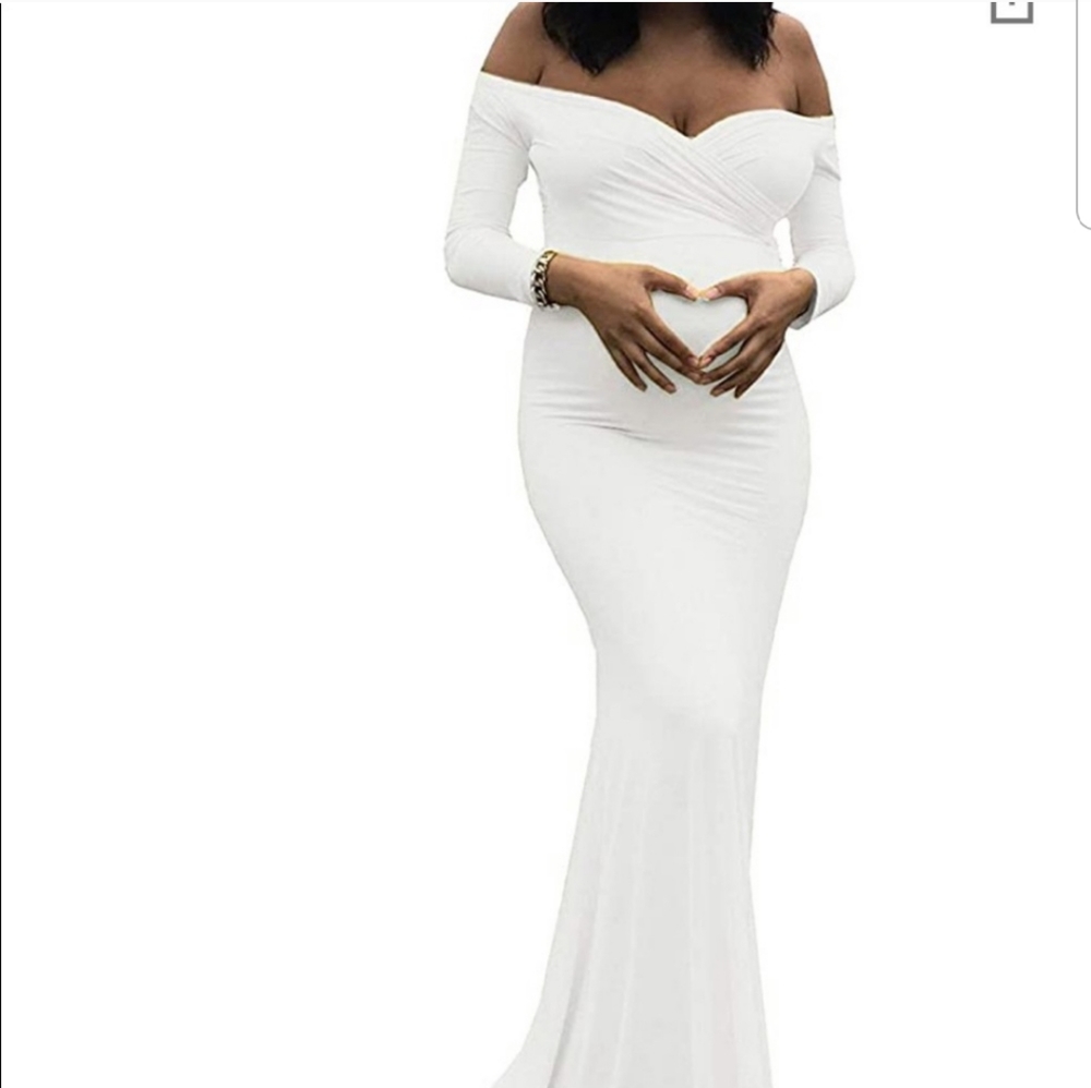 Maternity knit white dress